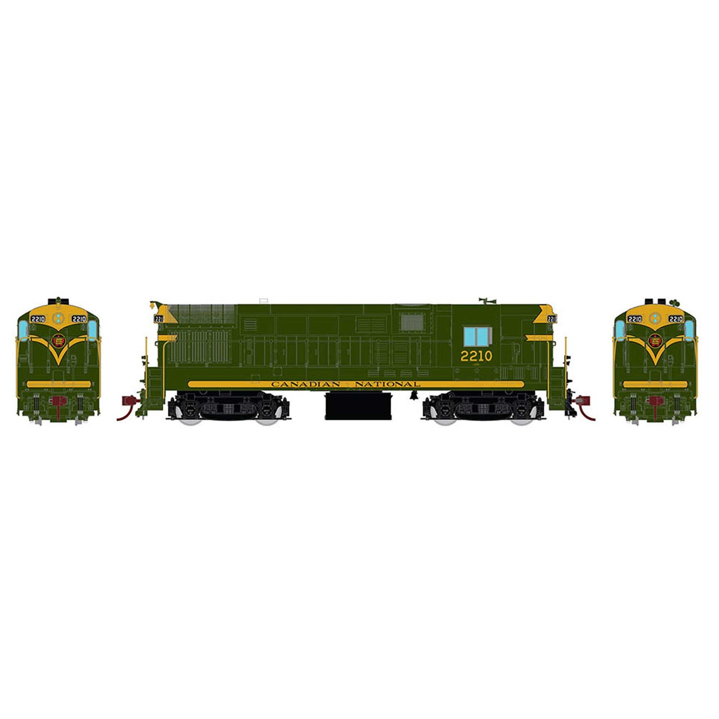 HO Scale H16-44 Locomotive CN Green & Gold #2213 (RPI44528)
