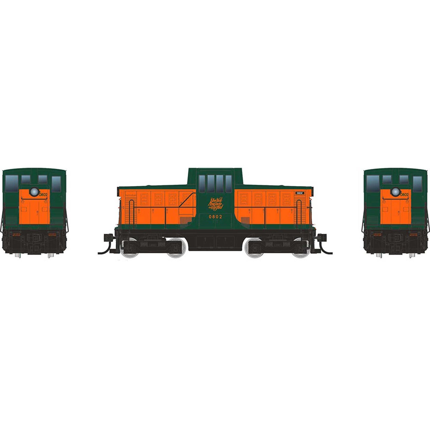 HO GE 44 Tonner Switcher Locomotive NH Warm Orange #0802 (RPI48015)