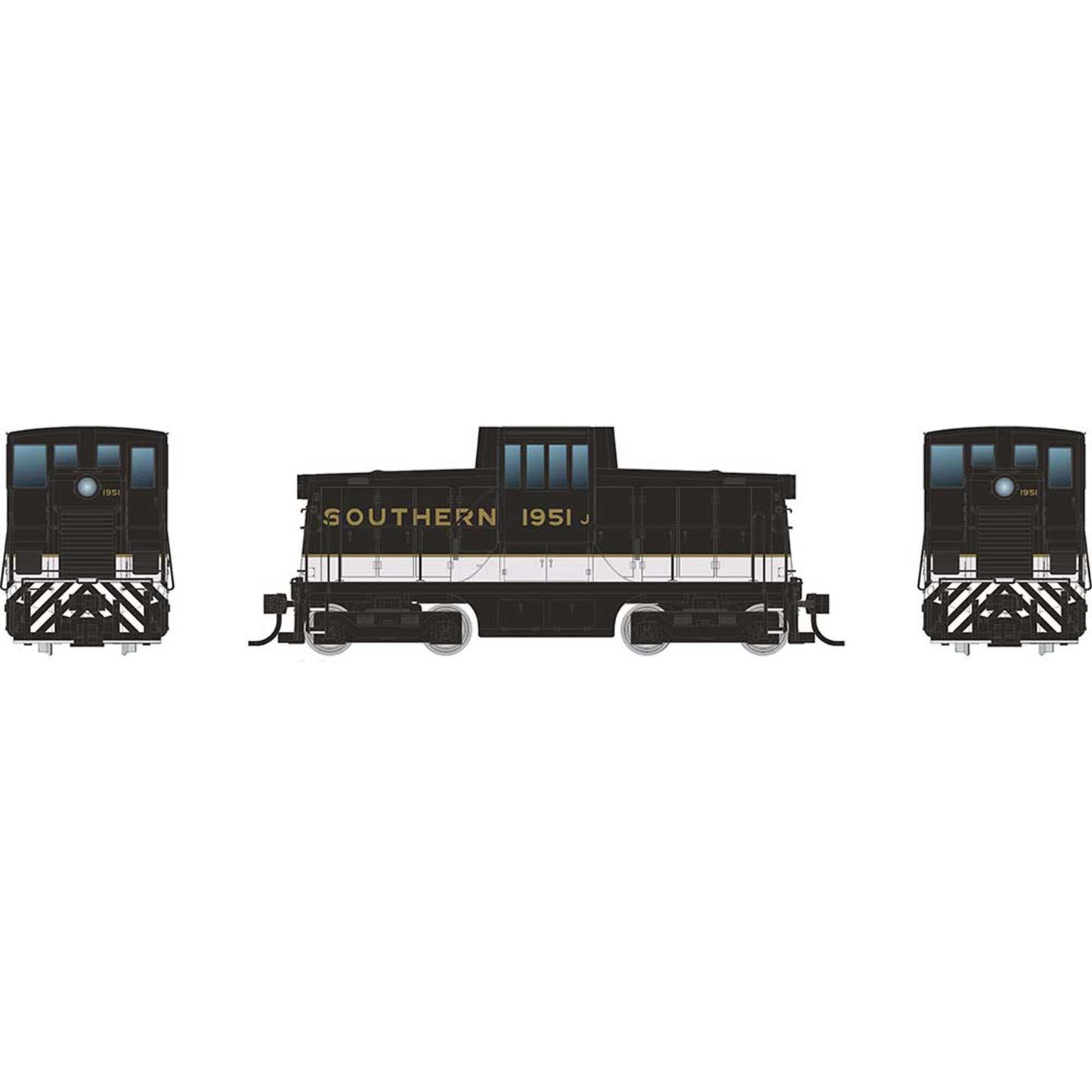 HO GE 44 Tonner Switcher Locomotive with DCC & Sound, SOU Tuxedo #1953 (RPI48529)