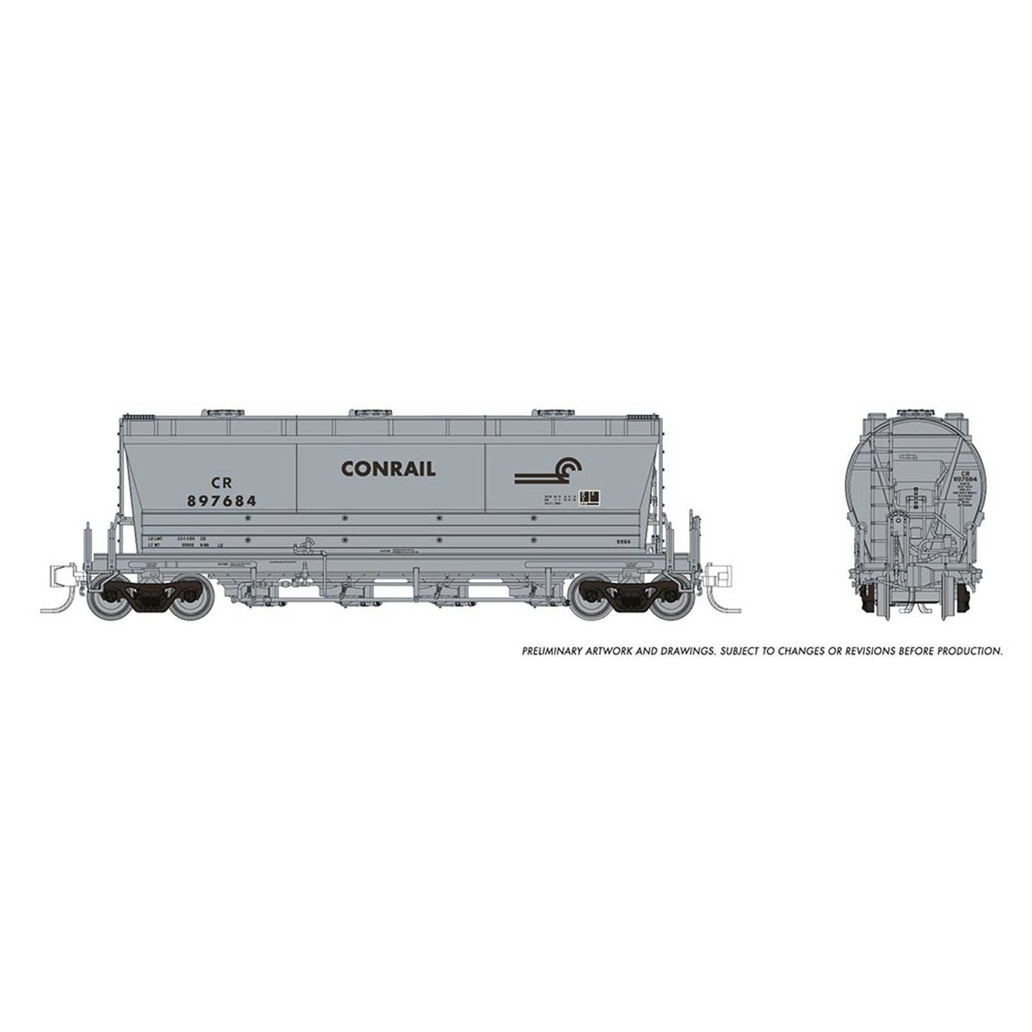 N Flexi Flo Hopper Late CR Conrail Repaint Model (RPI533008)