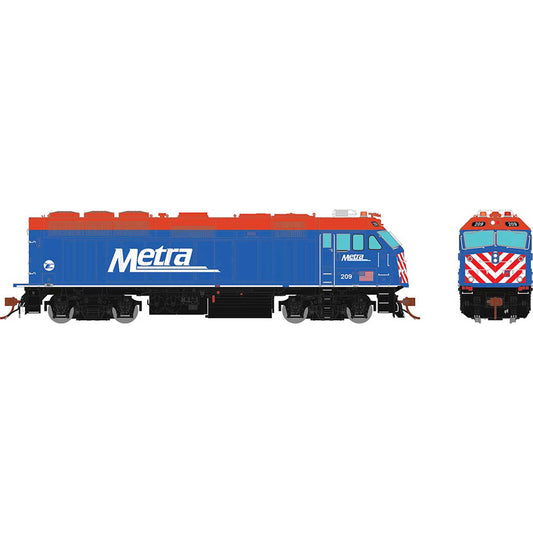 HO F40PHM-2 Locomotive with DCC Metra Blue #209 (RPI83703)