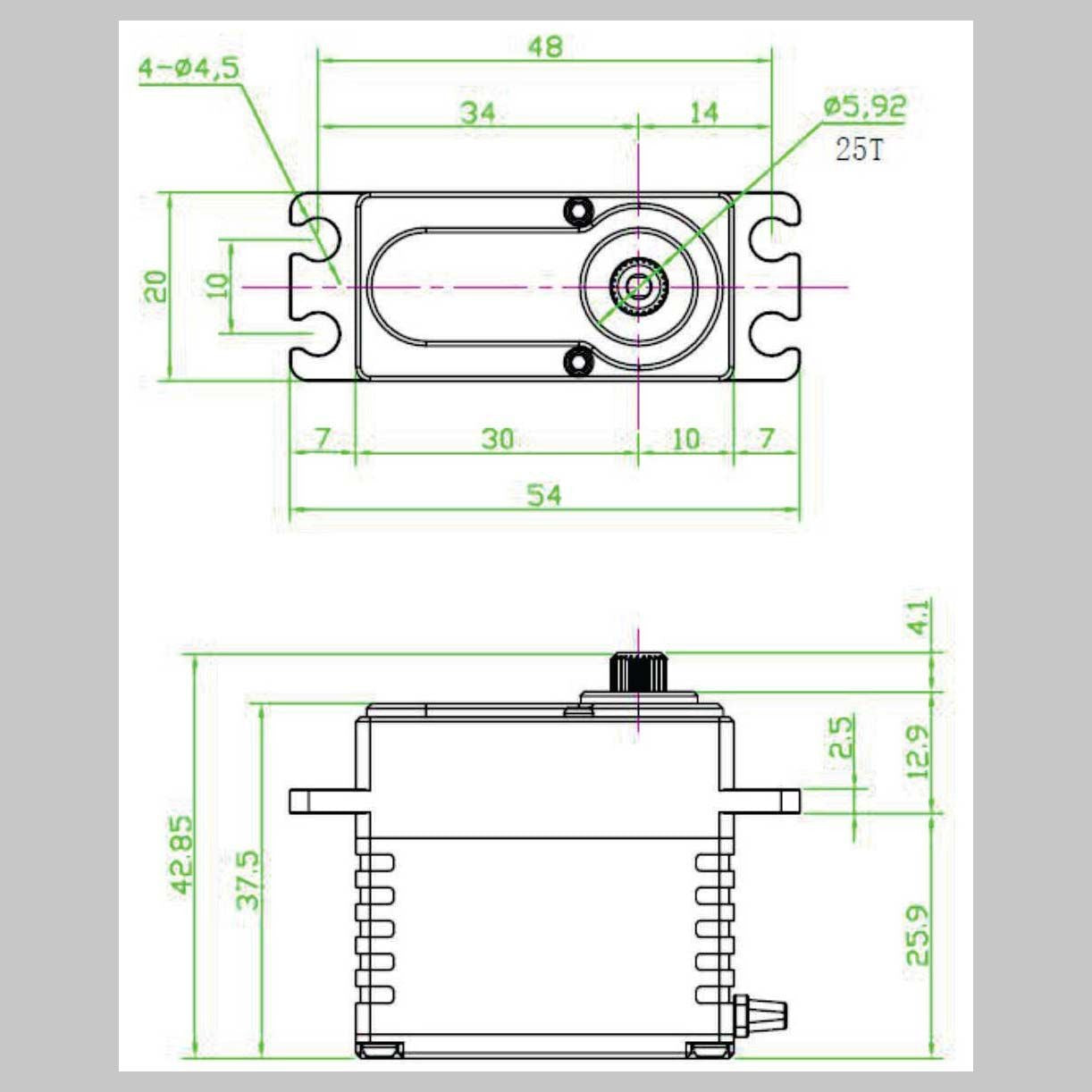 422HD V2 Digital Metal Gear Waterproof Programmable Servo (SEHREEFS65)