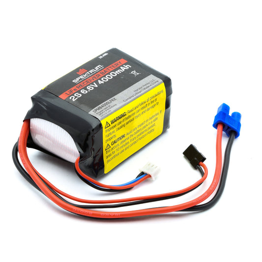 6.6V 4000mAh 2S LiFe Receiver Battery with EC3 Connector (SPMB4000LFRX)