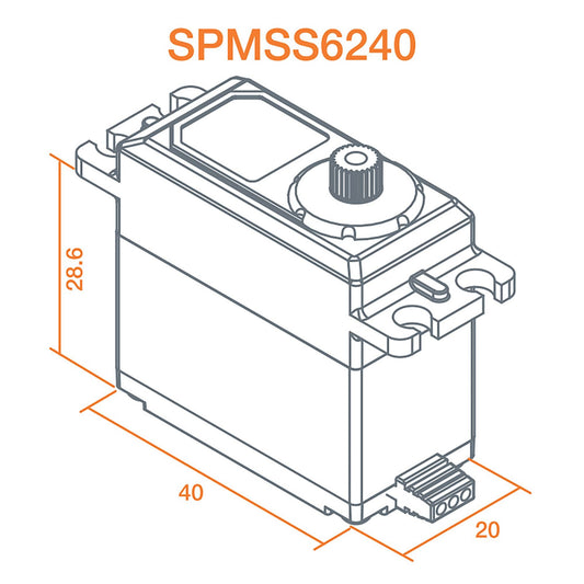 S6240 Standard Digital High Speed Waterproof Metal Gear Surface Servo (SPMSS6240)