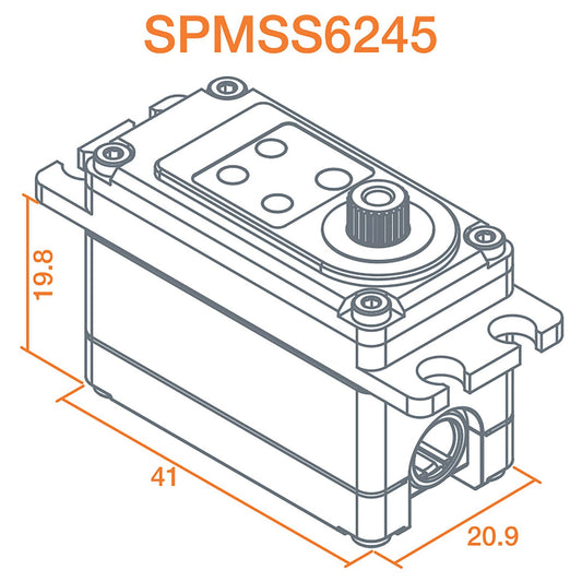 S6245 Low Profile Digital High Speed High Torque Surface Servo (SPMSS6245)