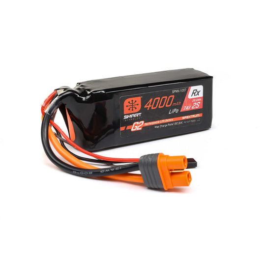 Spektrum 7.4V 4000mAh 2S 15C Smart G2 Receiver LiPo Battery (SPMX-1057)