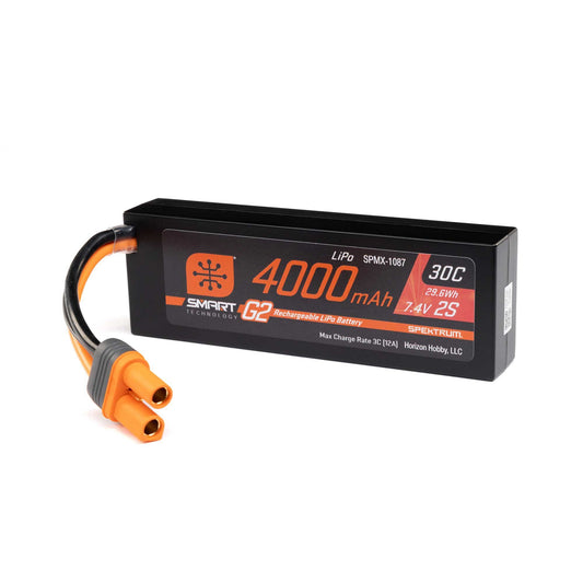 7.4V 4000mAh 2S 30C Smart LiPo G2 Hard Case: IC5 (SPMX-1087)