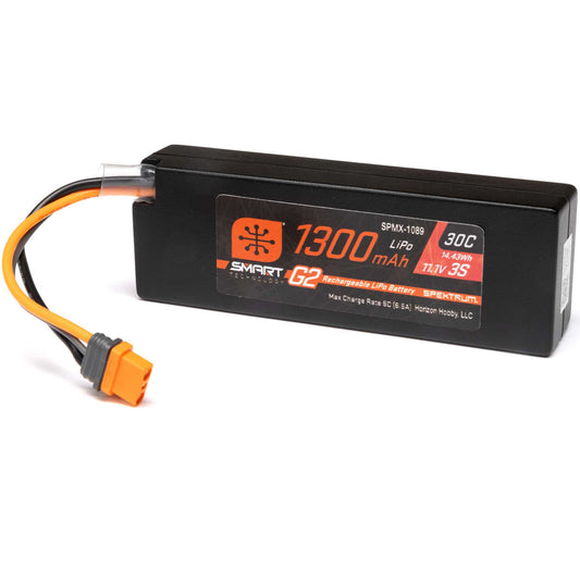 1300mAh 11.1V 3S 30C Smart G2 LiPo Battery Pack with IC2 Plug (SPMX-1089)