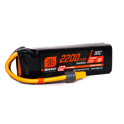 2200mAh 11.1V 30C 3S Smart G2 LiPo Battery Pack with IC3 Plug (SPMX223S30)