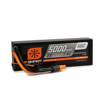 5000mAh 7.4V 50C 2S Smart Hardcase LiPo Battery Pack with IC3 Plug (SPMX50002S50H3)