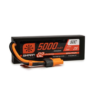 5000mAh 7.4V 50C 2S Hardcase Smart G2 LiPo Battery Pack with IC5 Plug (SPMX52S50H5)_1