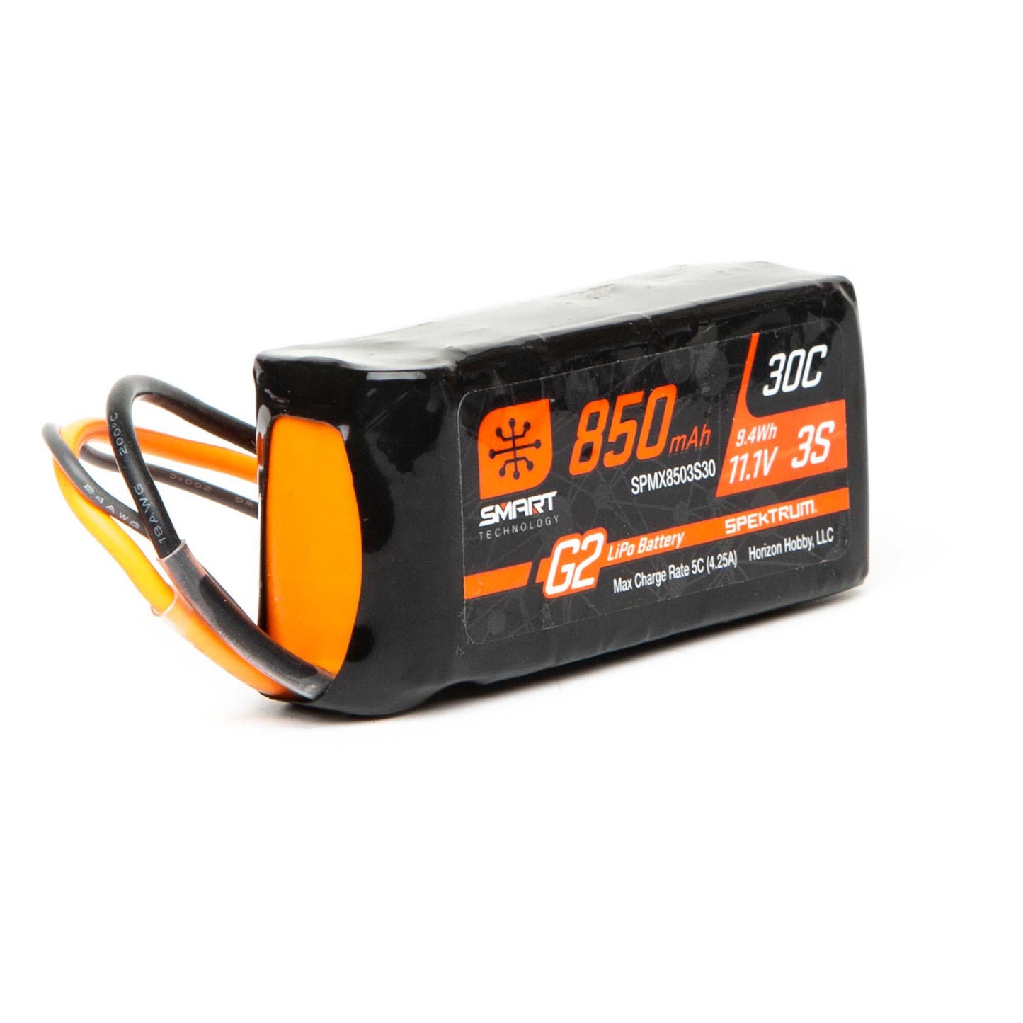 850mAh 11.1V 30C 3S Smart G2 LiPo Battery Pack with IC2 Plug (SPMX8503S30)_1