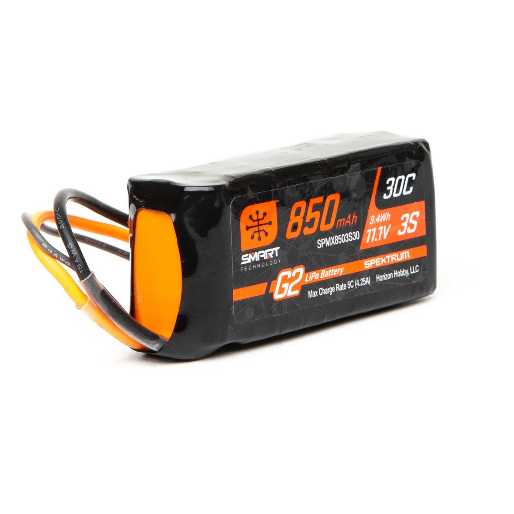 850mAh 11.1V 30C 3S Smart G2 LiPo Battery Pack with IC2 Plug (SPMX8503S30)_1