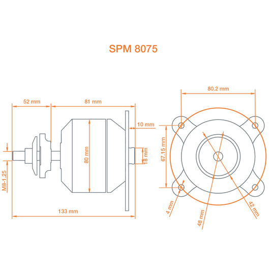 Avian 8075-230Kv Outrunner Brushless Motor (SPMXAM4800)