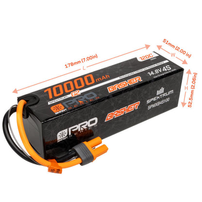 10000mAh 14.8V 120C 4S G2 Smart Pro Basher LiPo Battery Pack with IC5 Plug (SPMXB4S100)_3