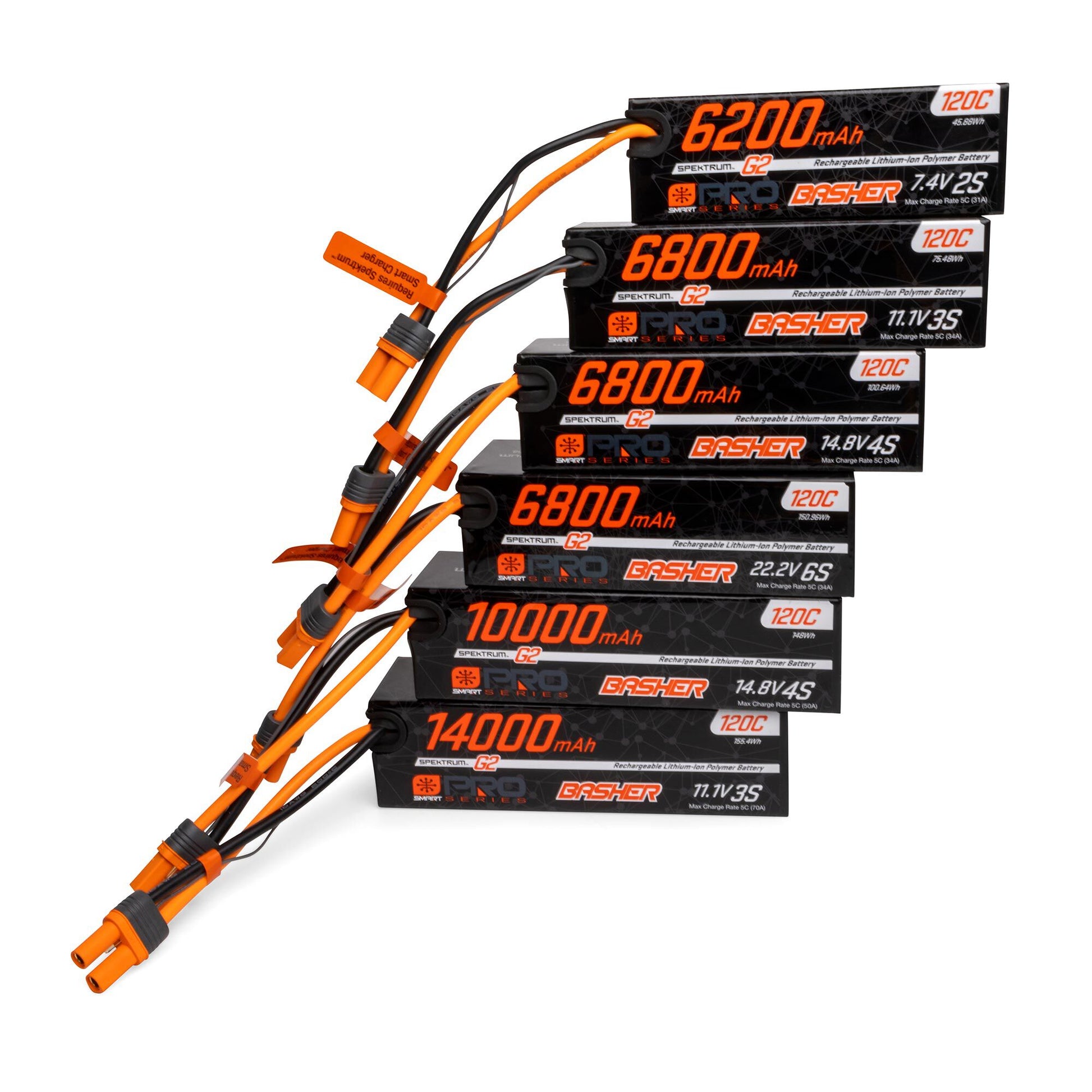 10000mAh 14.8V 120C 4S G2 Smart Pro Basher LiPo Battery Pack with IC5 Plug (SPMXB4S100)_2