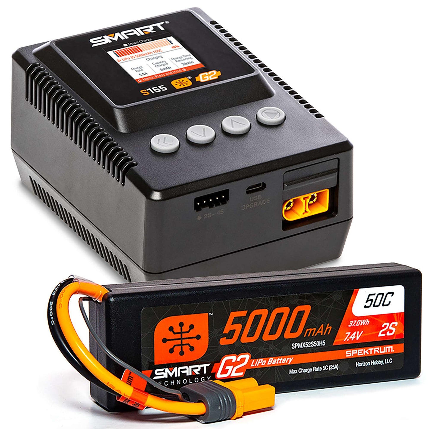 Smart G2 2S 5000mAh LiPo and S155 Charger Powerstage Bundle (SPMPSS200)_1