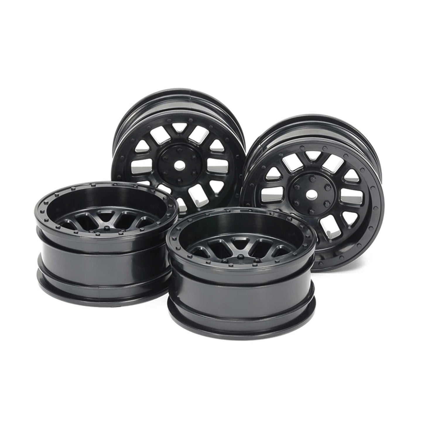 CC-02 12-Spoke Wheels 26mm Width Black (4) (TAM51686)