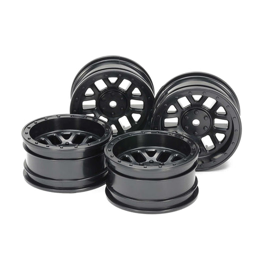 CC-02 12-Spoke Wheels 26mm Width Black (4) (TAM51686)
