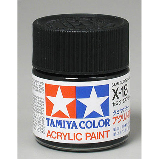 Acrylic X18 Semi Gloss Black Paint (TAM81018)