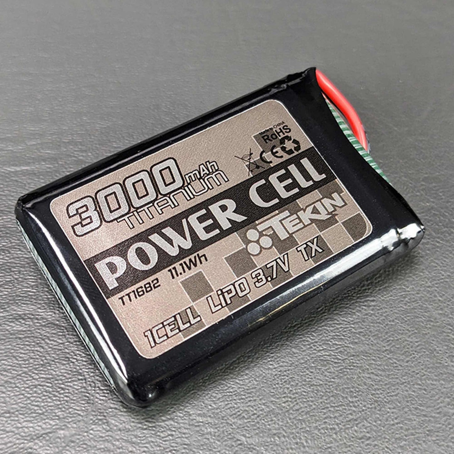 3.7V 3000mAh 1S Lipo Transmitter Battery for Sanwa MT-5, MT-44, M17 (TEKTT1682)