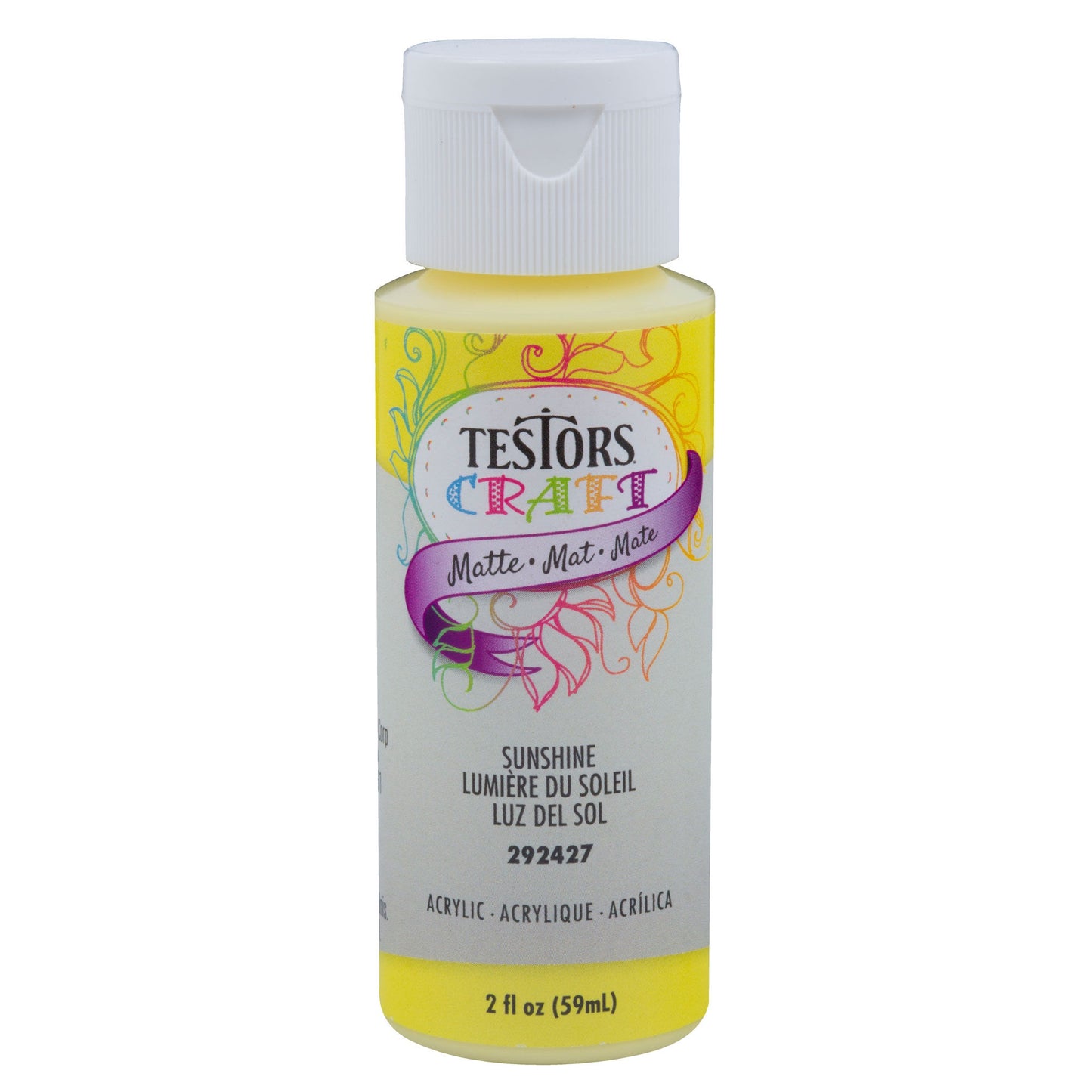 Testors 2oz Satin Sunshine Acrylic Craft Paint (TES292427A)