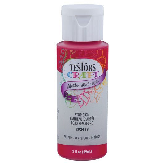 Testors 2oz Acrylic Craft Paint Satin Stop Sign (TES292429A)