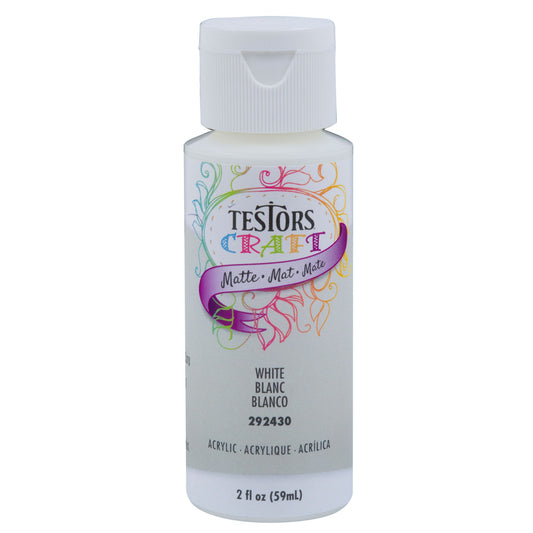 Testors 2oz Acrylic Craft Paint Satin White (TES292430A)