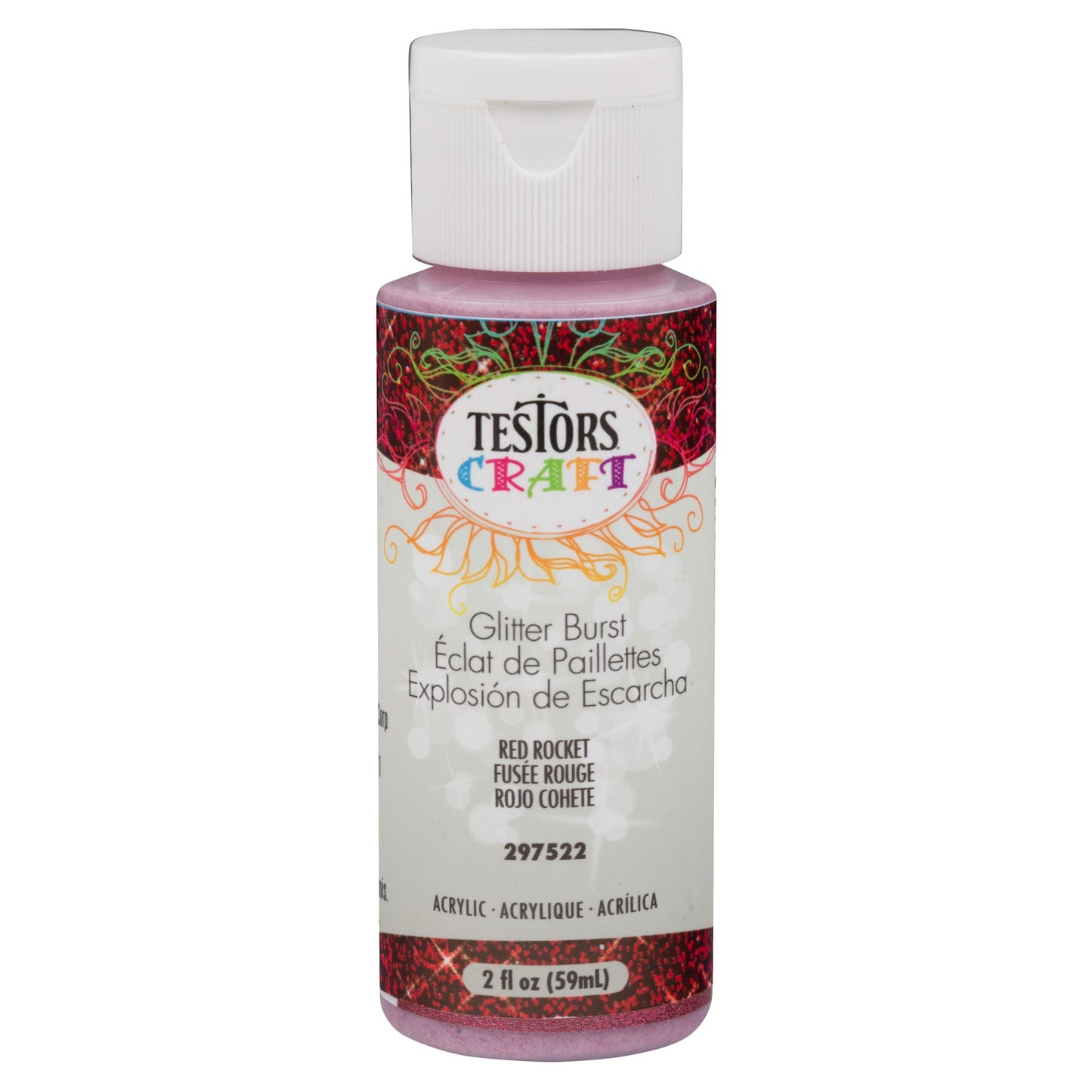 Testors 2oz Acrylic Craft Paint Red Glitter (TES297522)