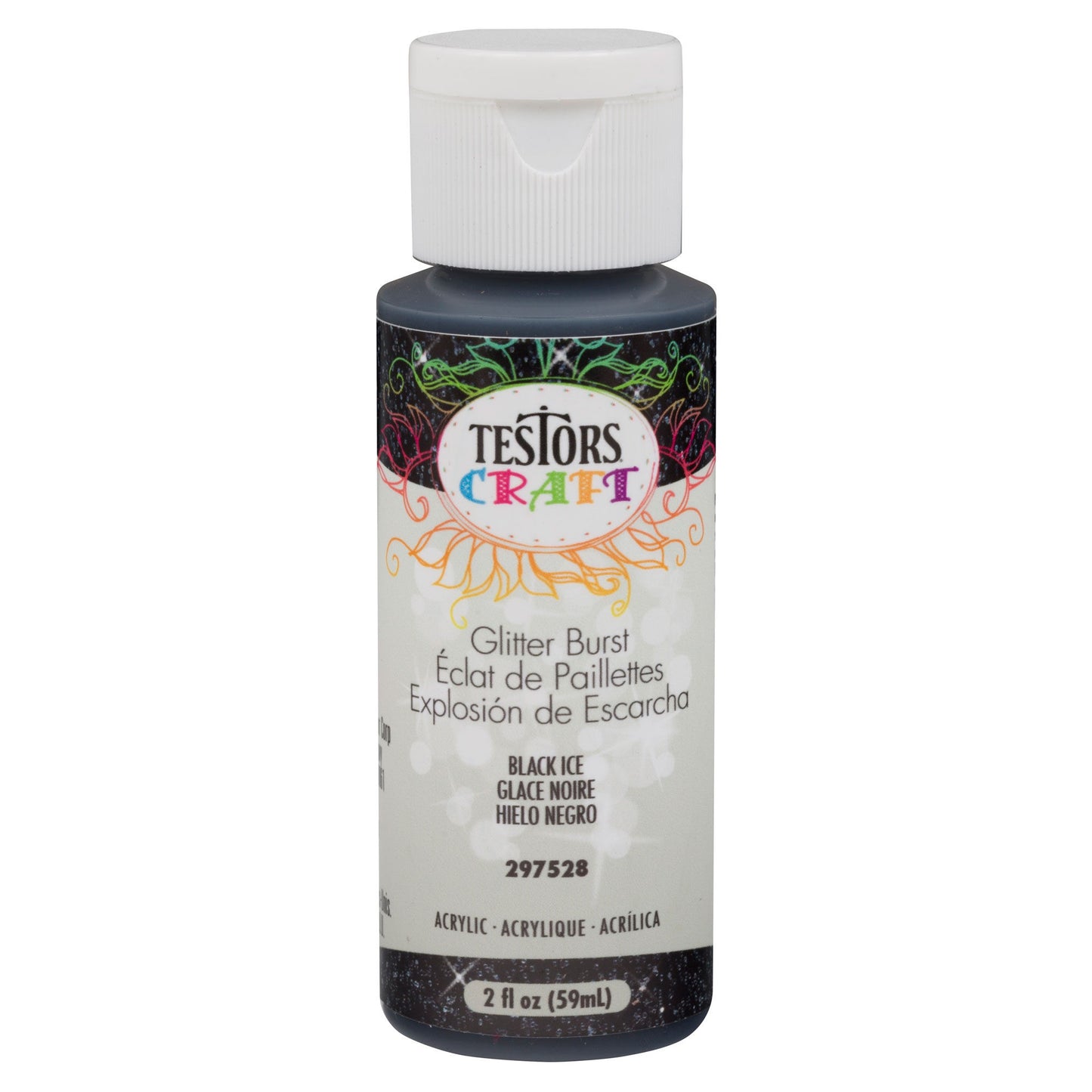 Testors 2oz Acrylic Craft Paint Black Glitter (TES297528)