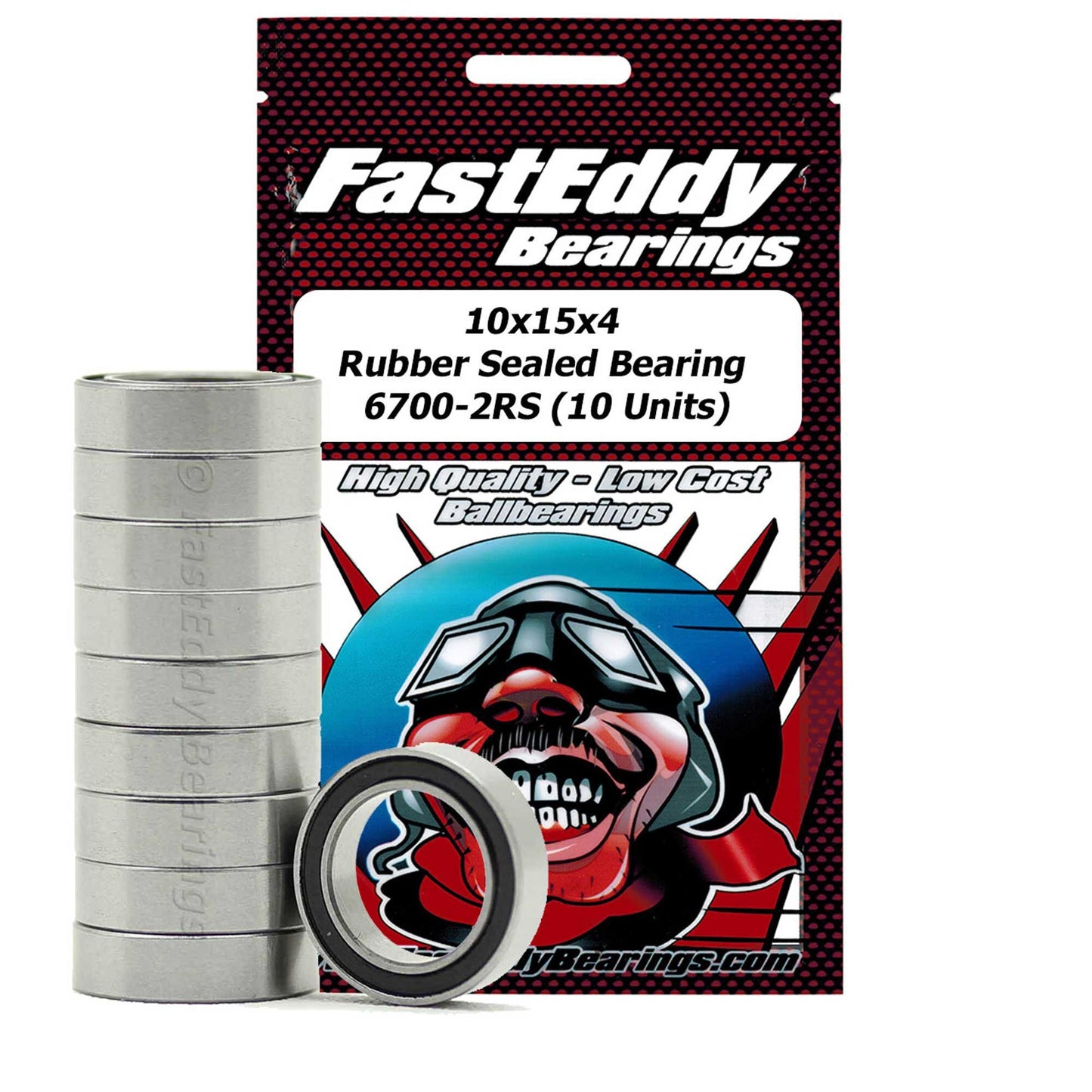 10x15x4 Rubber Sealed Bearing 6700-2RS (Pack of 10) (TFE273)