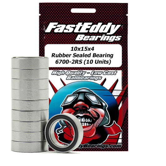 10x15x4 Rubber Sealed Bearing 6700-2RS (Pack of 10) (TFE273)