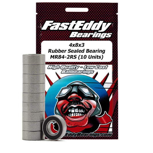 4x8x3 Rubber Sealed Bearing MR84-2RS (10 Pack) (TFE279)