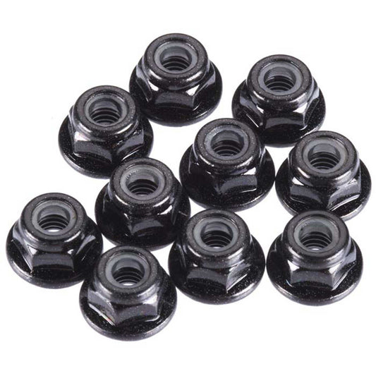 M4 Flanged Black Serrated Locknut Pack of 10 (TKR1212)
