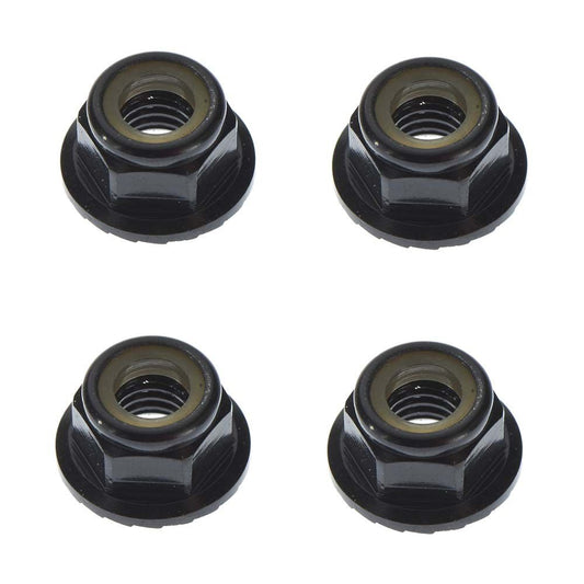 M5 Aluminum Flanged Serrated Locknuts Black Pack of 4 (TKR1215)