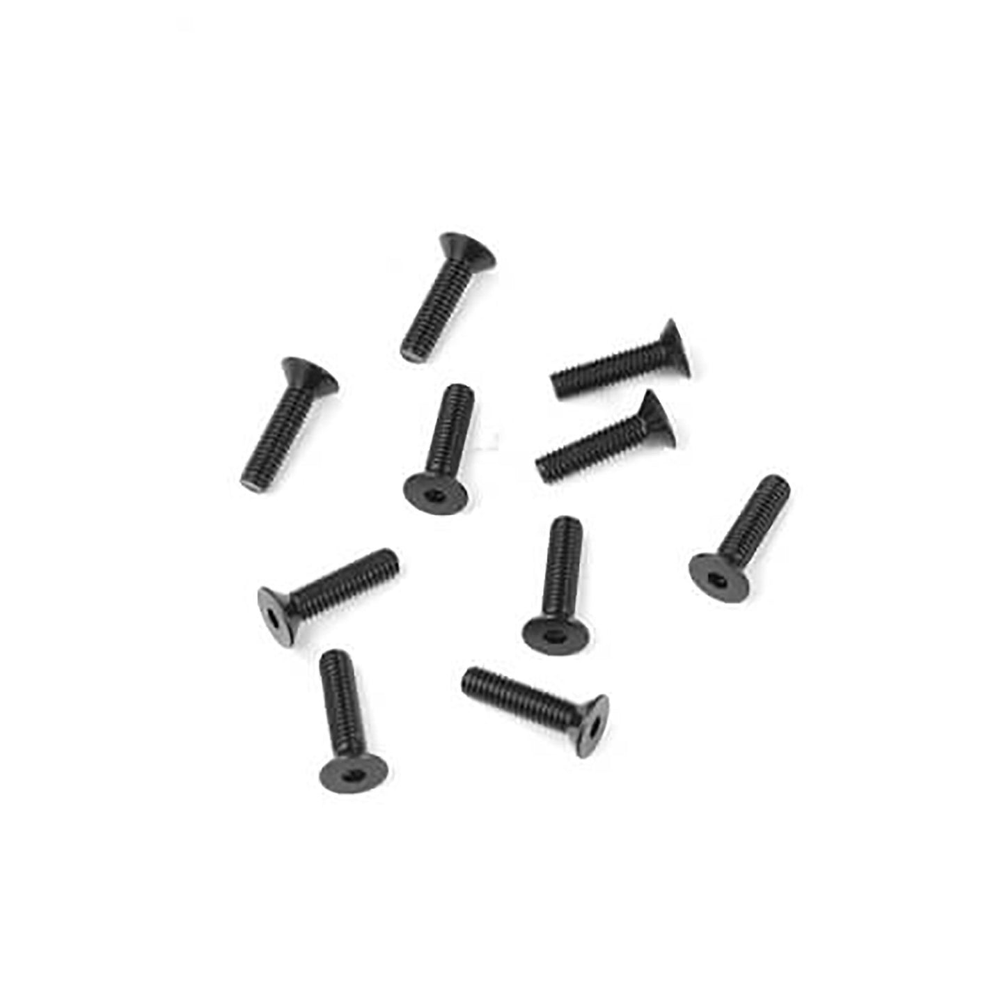 M2.5x10mm Flat Head Screws Black Pack of 10 (TKR1303)