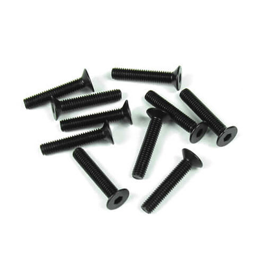 M3x16mm Flat Head Screws Black (10 Pack) (TKR1327)