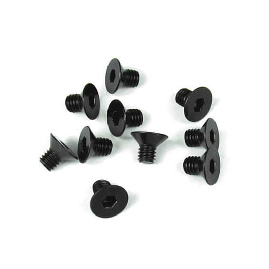 M4x6mm Flat Head Screws Black (10 Pack) (TKR1341)
