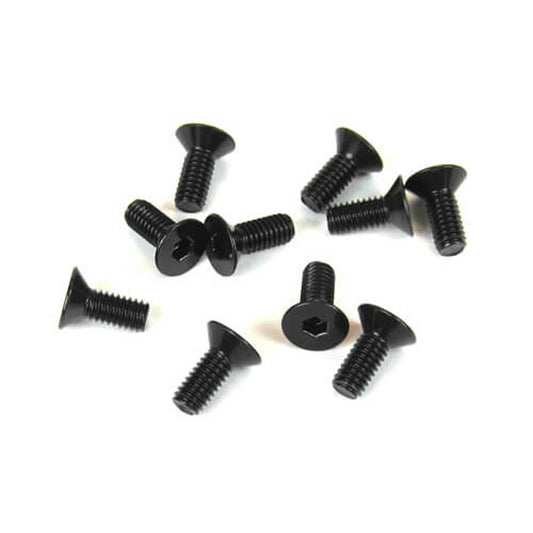 M4x10mm Black Flat Head Screws (Pack of 10) (TKR1343)