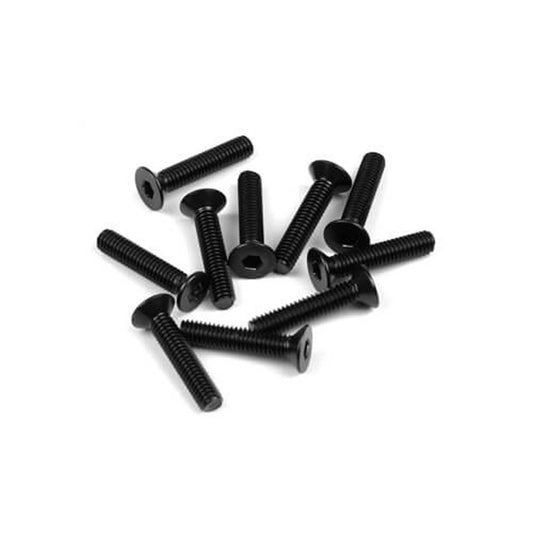 M4x20mm Black Flat Head Screws - Pack of 10 (TKR1349)