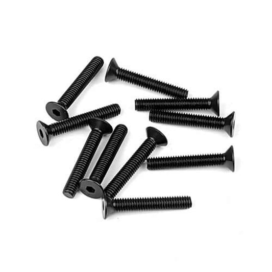 M4x25mm Flat Head Screws Black (10 Pack) (TKR1350)