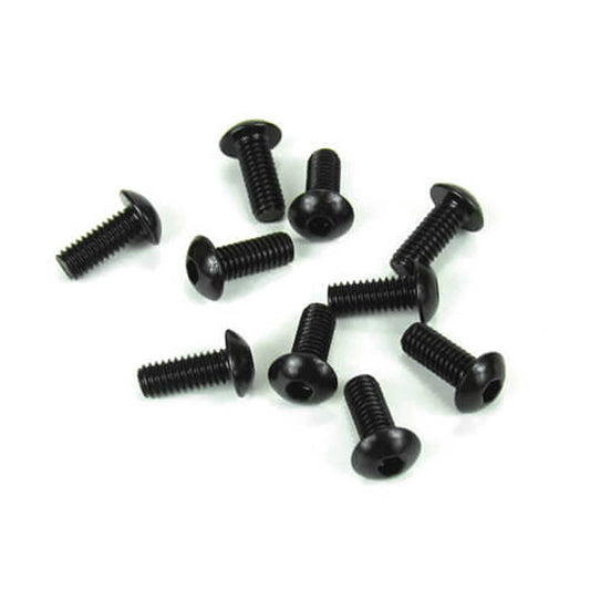 M4x10mm Button Head Screws Black (Pack of 10) (TKR1443)