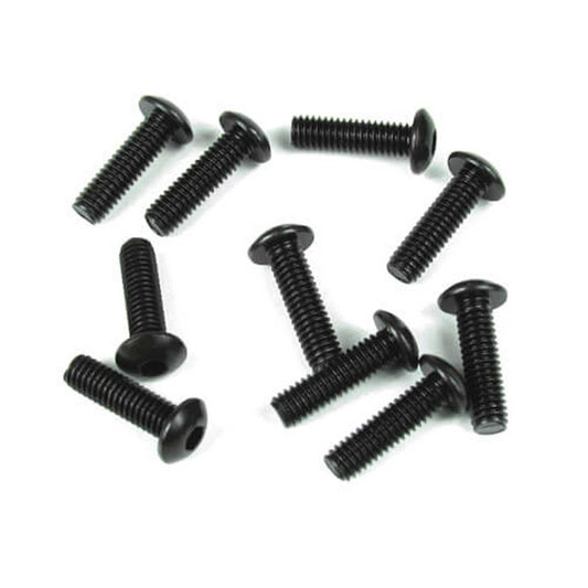 M4x12mm Button Head Screws Black Pack of 10 (TKR1444)