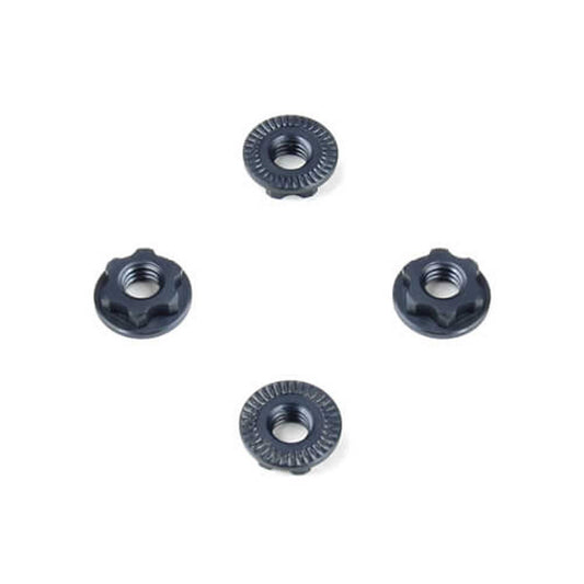 7mm M4 Serrated Wheel Nuts Gun Metal Anodized (4) (TKR6274)