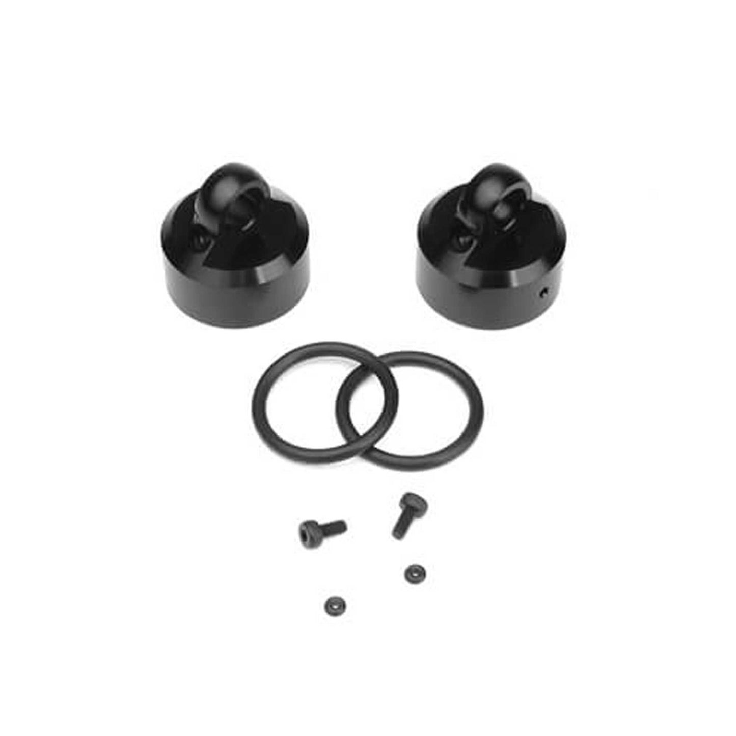 Shock Caps 7075 Emulsion Vented Standard Black Anodized (2) (TKR8702)