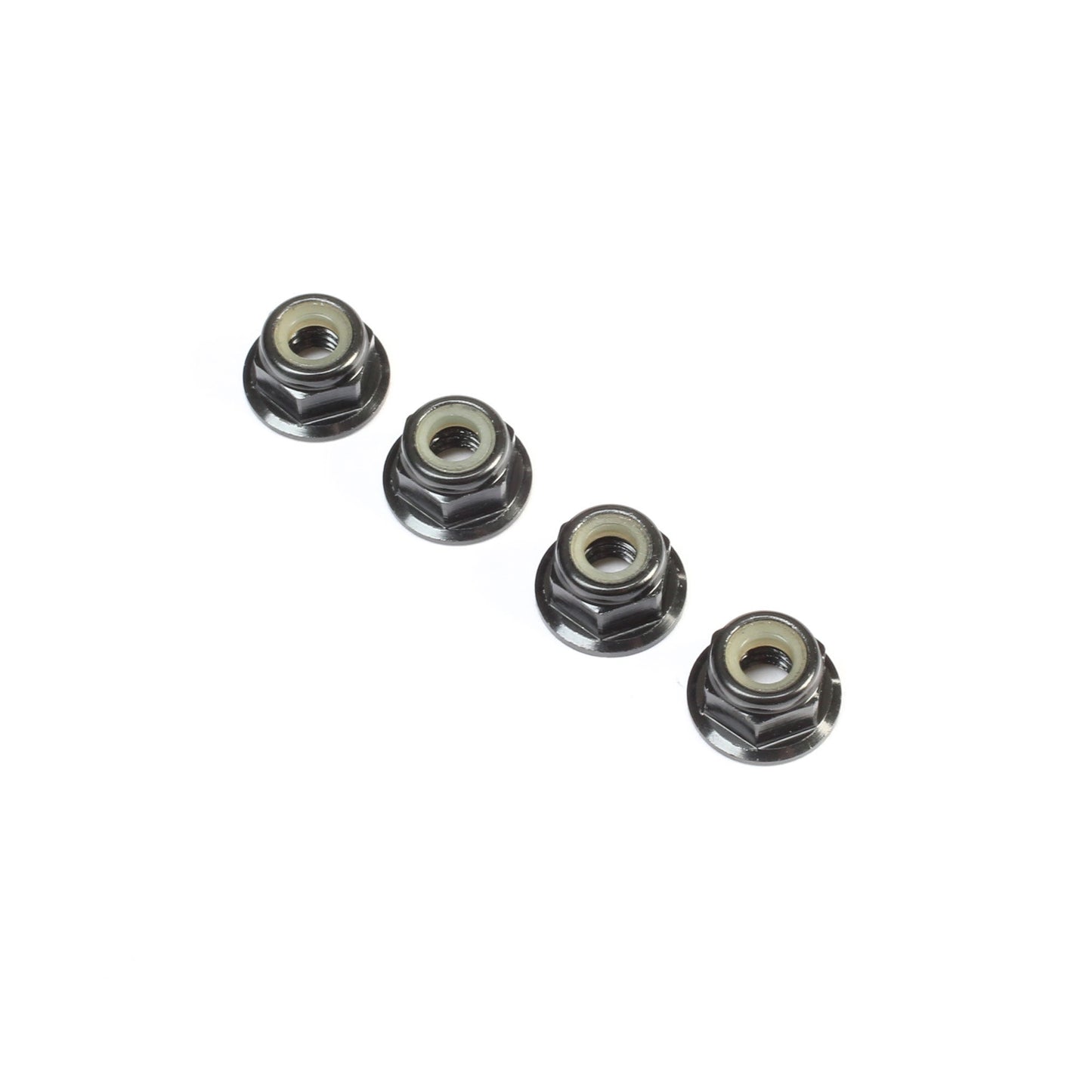Black Aluminum Flanged Locknut M4 x 0.7mm x 7mm (4) (TLR236009)