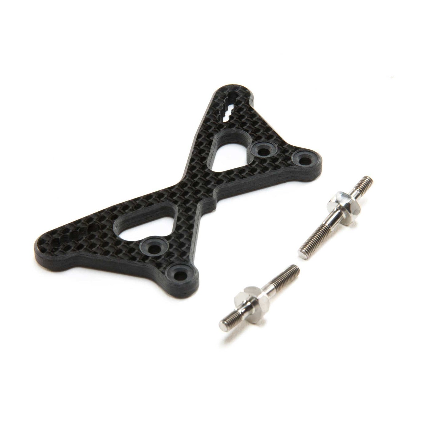 Carbon Front Tower +2mm with Titanium Standoffs for 22 5.0 (TLR334061)