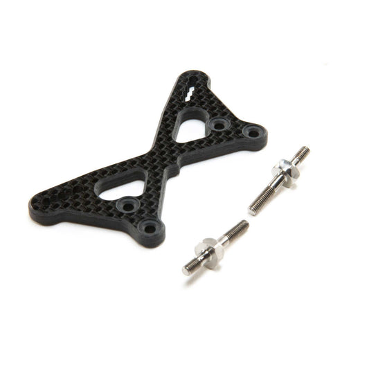 Carbon Front Tower +2mm with Titanium Standoffs for 22 5.0 (TLR334061)
