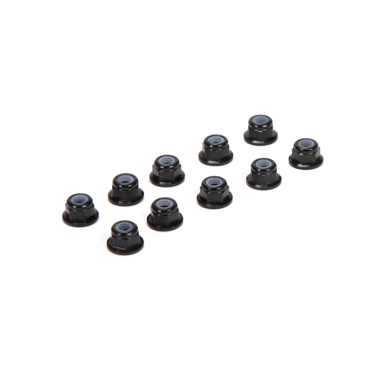 M3 Flanged Aluminum Lock Nuts Black (10 Pack) (TLR336005)