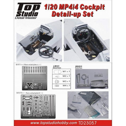 Cockpit Set for 1/20 Mp4/4 Plastic Model Detailing (TPSTD23057)